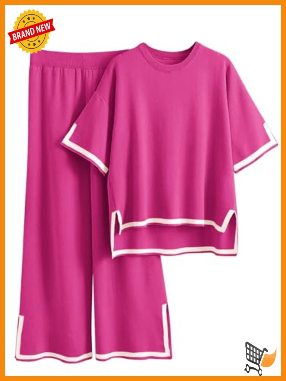 Women's Plus Size Lounge Set 2 Piece Short Sleeve Top Wide Leg Pants Travel